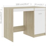  Radni stol bijeli i boja hrasta 100 x 50 x 76 cm od iverice | shoptok.hr