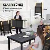  Sklopiva sjedeća garnitura za 6 osoba 1 stol + 6 stolica vrtni namještaj sjedeća garnitura aluminijska mreža crna | shoptok.hr