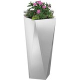 vidaXL Cvetlično korito 2 pcs srebrna 30 x 30 x 75 cm Cinkana jeklena | Shoptok.si