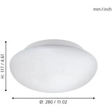 Eglo Ella plafonjera/1 ¤280 staklo/opal | shoptok.hr