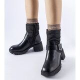 Gemre Black warm ankle boots with a chunky sole Nisri | shoptok.hr