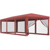 vidaXL Vrtni šotor z 8 mrežastimi stranicami rdeč 3x9 m HDPE | Shoptok.si