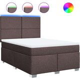 vidaXL Box spring postelja z vzmetnico temno rjav 140x190 cm blago, (21321438) | Shoptok.si