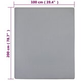  Plahte s gumicom od žerseja 2 kom sive 100x200 cm pamučne | shoptok.hr