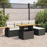  6-dijelni set vrtnih sofa poliratan i bagrem s jastucima | shoptok.hr