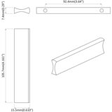 Drška Jednobojno 2 pcs Srebrno 105.7 x 7.4 x 15.5 mm Aluminij | shoptok.hr