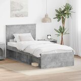  Okvir za krevet s uzglavljem Betonska siva 75 x 190 cm | shoptok.hr