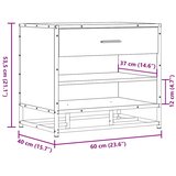  Klupa za cipele Siva Sonoma Konstruirano drvo i metal | shoptok.hr