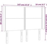  Vzglavje z ušesi sivo 147x16x118/128 cm umetno usnje, (20737099) | Shoptok.si
