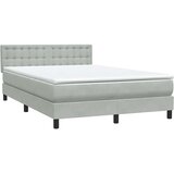  s oprugama i madracem LED svjetlosivi 160x210 cm baršunasti | shoptok.hr
