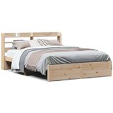 vidaXL Okvir kreveta s uzglavljem 140 x 190 cm od masivne borovine | shoptok.hr