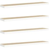  Plutajuće zidne police 4 kom hrast i bijele 120x23,5x3,8 cm MDF | Eponuda.com
