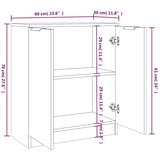  Komoda 2kom boja hrasta sonome 60x30x70cm od konstruiranog drva Smeđa | Shoptok.si
