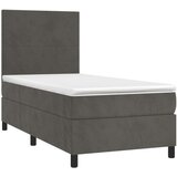 Box spring postelja z vzmetnico temno siva 100x200 cm žamet, (20789848) | Shoptok.si