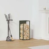 vidaXL Stalak za drva za ogrjev Maslinasto zelena 25x25x60 cm | shoptok.hr