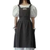 INF Lanena bombažna predpasnik - Cross Back Pinafore za umetnost, kavarno in delo Grey, (5000078413) | Shoptok.si
