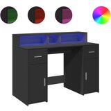  Radni stol s LED svjetlima crni 120x55x91 cm konstruirano drvo | Eponuda.com