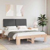  Posteljni okvir z oblazinjenim vzglavjem z vzglavjem Temno siva, (5000101552) | Shoptok.si
