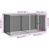  Kavez za kokoši s krovom svijetlo sivi 203x98x90 cm pocinčani čelik | shoptok.hr