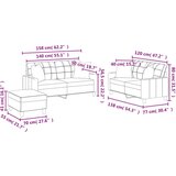  3-dijelni set sofa s jastucima boja cappuccina od umjetne kože | shoptok.hr