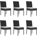  7-dijelni vrtni blagovaonski set od poliratana crni | shoptok.hr