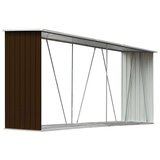  Ostava za drva od pocinčanog čelika 330x84x152 cm smeđa | shoptok.hr
