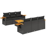  7-dijelni set vrtnih sofa od poliratana s jastucima crni | shoptok.hr