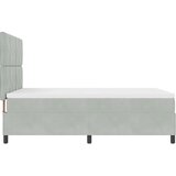  LED Box Spring Krevet Svijetlo siva 160 x 200 cm Baršun | shoptok.hr