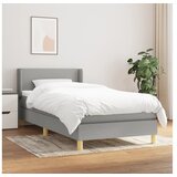 Box spring postelja z vzmetnico svetlo siva 80x200 cm blago | Shoptok.si