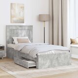  Krevetna konstrukcija Betonski sivi i srebrna 75 x 190 cm | shoptok.hr