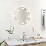  Zidno ogledalo s LED svjetlima okruglo stakleno | shoptok.hr