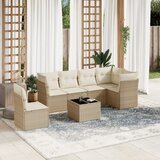 vidaXL 7-dijelni set vrtnih sofa od poliratana s jastucima bež | shoptok.hr