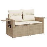 Maison Chic Vrtni kavč - Zunanji kavč z blazinami 2-sedežni bež poli ratan, (22044001) | Shoptok.si