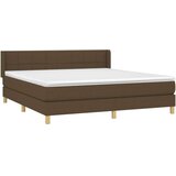  Krevet s oprugama i madracem tamnosmeđi 160x200 cm tkanina | shoptok.hr