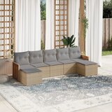  The Living Store Vrtna sedežna garnitura 7-delna z blazinami bež poli ratan - Vrtna Sedežna Garniture, (21479313) | Shoptok.si