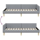  Kutni okvir kreveta Svijetlo siva 90 x 190 cm tkanina | shoptok.hr