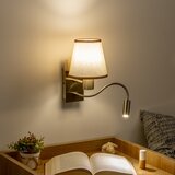  Brilagi - LED zidna lampa NUBILA 1xE27/25W/230V + LED/3W mesing/smeđa | Eponuda.com