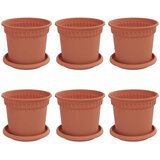  Saksije za biljke 6 pcs Crvena cigla Ø 15 x 12 cm Plastika | shoptok.hr