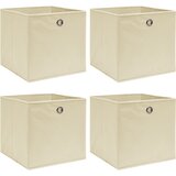 Furnova Škatle za shranjevanje 4 kosi krem 32x32x32 cm blago, (21956124) | Shoptok.si