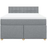  Krevet box spring s madracem svjetlosiva 160x200 cm tkanina | shoptok.hr