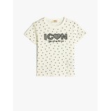 Koton Heart Silvery Short Sleeve Crew Neck Cotton T-Shirt Cene