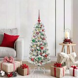 vidaXL Umetno Zložljivo Božično Drevo Zelena in bela 120 cm PVC | Shoptok.si