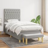 The Living Store Box spring postelja z vzmetnico svetlo siva 90x200 cm blago - Box Spring Postelja, (21519991) | Shoptok.si