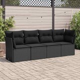  4-dijelni set vrtnih sofa od poliratana s jastucima crni | Eponuda.com