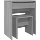  Toaletni stolić sa stolcem siva boja hrasta 60 x 40 x 113,5 cm | shoptok.hr