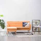 vidaXL Kavč L oblike z oblogo iz blaga 171,5x138x81,5 cm oranžne barve | Shoptok.si