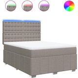 vidaXL Box spring postelja z vzmetnico taupe 140x200 cm blago, (21310872) | Shoptok.si