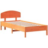  Okvir kreveta s uzglavljem voštano smeđi 90x200 cm od borovine | shoptok.hr