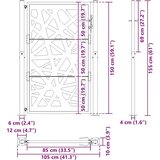 vidaXL Vrtna vrata 105x155 cm Vremensko odporno jeklo Light Design | Shoptok.si