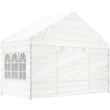 vidaXL Paviljon s streho bel 4,08x2,23x3,22 m polietilen | Shoptok.si